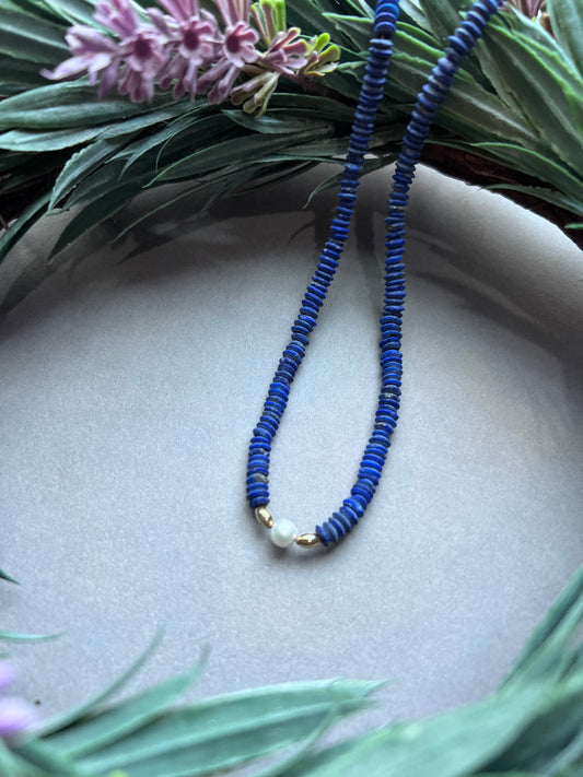 Lapis Lazuli Pearl Necklace